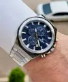 Kadranı Mavi Kordonu Gümüş Renk 44 Mm Hediye Paketli İç Göstergeleri Aktif Erkek Kol Saati