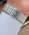 Kadranı Lacivert Kordonu Beyaz Renk Takvim ve Gün Fonksiyonlu Hediye Paketli Erkek Kol Saati