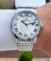 Gümüş Renk Takvim ve Gün Fonksiyonlu Hediye Paketli Erkek Kol Saati