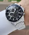 Kadranı Siyah Kordonu Gümüş Renk 44 Mm Hediye Paketli İç Göstergeleri Aktif Erkek Kol Saati