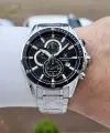 Kadranı Siyah Kordonu Gümüş Renk 44 Mm Hediye Paketli İç Göstergeleri Aktif Erkek Kol Saati