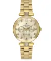 Kadranı Sarı Kordonu Gold Renk Hediye Paketli 32 Mm Kadın Kol Saati