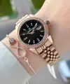 Kadranı Siyah Kordonu Rose Renk 32,5 Mm Hediye Paketli Kadın Kol Saati