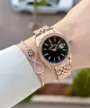 Kadranı Siyah Kordonu Rose Renk 32,5 Mm Hediye Paketli Kadın Kol Saati