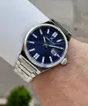Kadranı Lacivert Kordonu Gümüş Renk Hediye Paketli Erkek Kol Saati