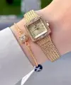 Kadranı Sarı Kordonu Gold Renk Hediye Paketli 20,5 Mm Kadın Kol Saati