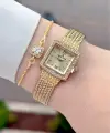 Kadranı Sarı Kordonu Gold Renk Hediye Paketli 20,5 Mm Kadın Kol Saati
