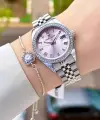 Kadranı Pembe Kordonu Gümüş Renk 33 Mm Kadın Kol Saati