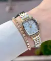 Gold Gümüş Renk Hediye Paketli 22 Mm Kadın Kol Saati ve Bileklik