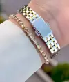 Gold Gümüş Renk Hediye Paketli 22 Mm Kadın Kol Saati ve Bileklik