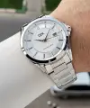 Gümüş Renk 42,5 Mm Hediye Paketli Erkek Kol Saati