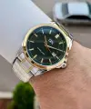Kadranı Yeşil Kordonu Gold Gümüş Renk 42,5 Mm Hediye Paketli Erkek Kol Saati