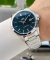 Kadranı Mavi Kordonu Gümüş Renk 42,5 Mm Hediye Paketli Erkek Kol Saati