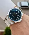 Kadranı Mavi Kordonu Gümüş Renk 42,5 Mm Hediye Paketli Erkek Kol Saati