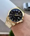 Kadranı Siyah Kordonu Gold Renk 42,5 Mm Hediye Paketli Erkek Kol Saati