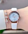 Kasası Rose Kordonu Beyaz Renk 28 Mm Hediye Paketli Kadın Kol Saati