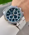 Kadranı Mavi Kordonu Gümüş Renk 46,5 Mm Hediye Paketli Erkek Kol Saati