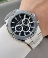 Kadranı Siyah Kordonu Gümüş Renk 46,5 Mm Hediye Paketli Erkek Kol Saati
