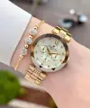 Kadranı Sarı Kordonu Gold Renk Hediye Paketli 32 Mm Kadın Kol Saati