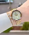 Kadranı Sarı Kordonu Gold Renk Hediye Paketli 32 Mm Kadın Kol Saati