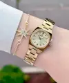 Kadranı Sarı Kordonu Gold Renk Hediye Paketli 22,5 Mm Kadın Kol Saati