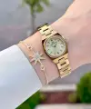 Kadranı Sarı Kordonu Gold Renk Hediye Paketli 22,5 Mm Kadın Kol Saati