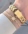 Kadranı Sarı Kordonu Gold Renk Hediye Paketli 22,5 Mm Kadın Kol Saati
