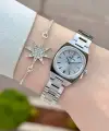 Gümüş Renk Hediye Paketli 22,5 Mm Kadın Kol Saati
