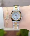 Gold Gümüş Renk Hediye Paketli 22,5 Mm Kadın Kol Saati