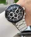 Kadranı Siyah Kordonu Gümüş Renk 43 Mm Hediye Paketli Erkek Kol Saati