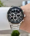 Kadranı Siyah Kordonu Gümüş Renk 43 Mm Hediye Paketli Erkek Kol Saati