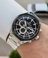 Kadranı Siyah Kordonu Gümüş Renk 43 Mm Hediye Paketli Erkek Kol Saati