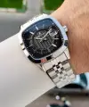 Kadranı Siyah Kordonu Gümüş Renk 39 Mm Hediye Paketli Erkek Kol Saati