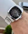 Kadranı Siyah Kordonu Gümüş Renk 39 Mm Hediye Paketli Erkek Kol Saati