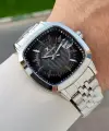 Kadranı Siyah Kordonu Gümüş Renk 39 Mm Hediye Paketli Erkek Kol Saati