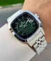 Kadranı Yeşil Kordonu Gümüş Renk 39 Mm Hediye Paketli Erkek Kol Saati