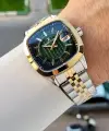 Kadranı Yeşil Kordonu Gold Gümüş Renk 39 Mm Hediye Paketli Erkek Kol Saati