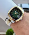 Kadranı Yeşil Kordonu Gold Gümüş Renk 39 Mm Hediye Paketli Erkek Kol Saati