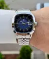 Kadranı Lacivert Kordonu Gümüş Renk 39 Mm Hediye Paketli Erkek Kol Saati