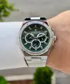 Kadranı Yeşil Kordonu Gümüş Renk 42 Mm Hediye Paketli Erkek Kol Saati