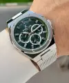 Kadranı Yeşil Kordonu Gümüş Renk 42 Mm Hediye Paketli Erkek Kol Saati