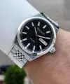 Kadranı Siyah Kordonu Gümüş Renk Hediye Paketli 40 Mm Erkek Kol Saati