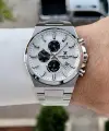 Gümüş Renk Hediye Paketli 44 Mm Erkek Kol Saati