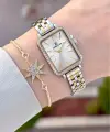 Gold Gümüş Renk Hediye Paketli 21 Mm Kadın Kol Saati ve Bileklik
