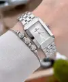 Gümüş Renk Hediye Paketli 22 Mm Kadın Kol Saati ve Bileklik ve Bileklik