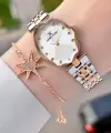 Rose Gümüş Renk Hediye Paketli 24 Mm Kadın Kol Saati ve Bileklik