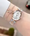 Rose Gümüş Renk Hediye Paketli 24 Mm Kadın Kol Saati ve Bileklik