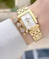 Gold Renk Hediye Paketli 22 Mm Kadın Kol Saati ve Bileklik ve Bileklik