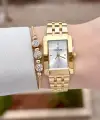 Gold Renk Hediye Paketli 22 Mm Kadın Kol Saati ve Bileklik ve Bileklik