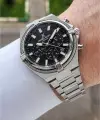 Kadranı Siyah Kordonu Gümüş Renk 44 Mm Hediye Paketli İç Göstergeleri Aktif Erkek Kol Saati